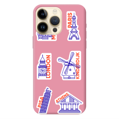 Apple iPhone 13 Pro Max Pisa Athens Pink Colored Silicone TPU Θήκη