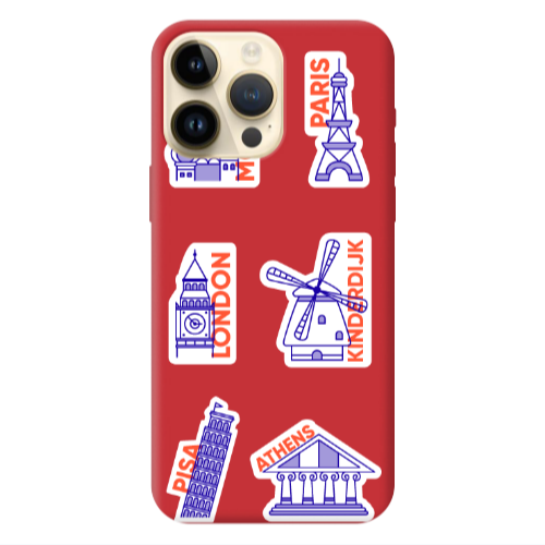 Apple iPhone 13 Pro Max Pisa Athens Red Colored Silicone TPU Θήκη