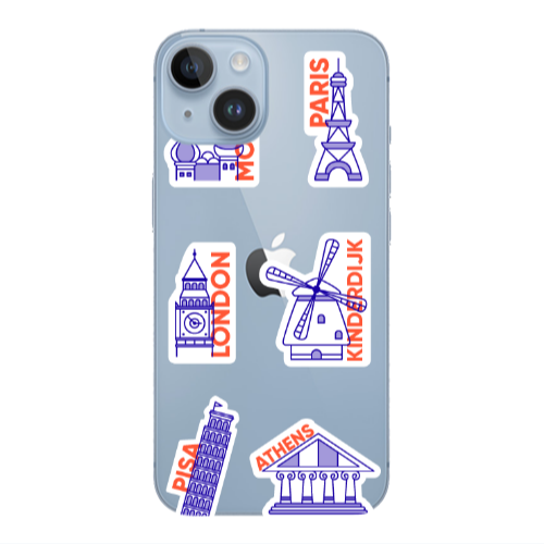 Apple iPhone 14  Pisa Athens Transparent Silicone TPU Θήκη