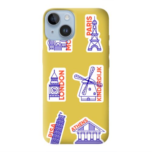 Apple iPhone 14 Plus Pisa Athens Yellow Colored Silicone TPU Θήκη