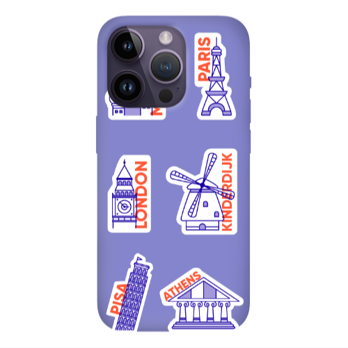Apple iPhone 14 Pro  Pisa Athens Purple Colored Silicone TPU Θήκη