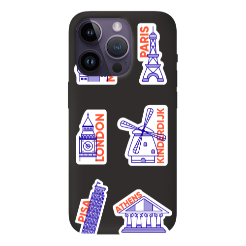 Apple iPhone 14 Pro Max Pisa Athens Black Colored Silicone TPU Θήκη