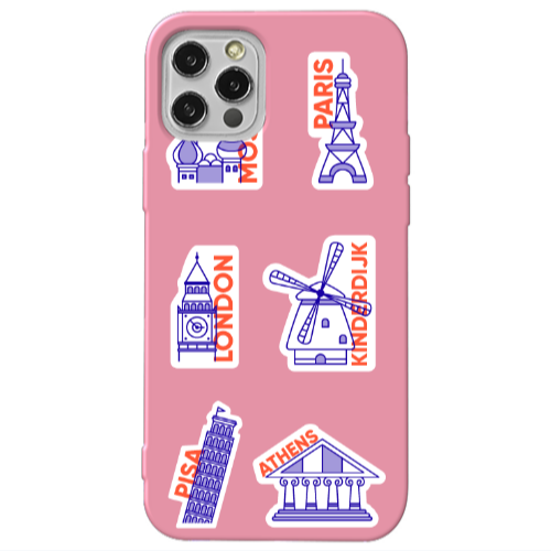 Apple iPhone 13 Pro Pisa Athens Pink Colored Silicone TPU Θήκη