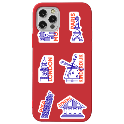 Apple iPhone 13 Pro Pisa Athens Red Colored Silicone TPU Θήκη