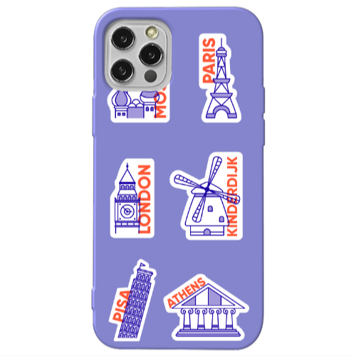 Apple iPhone 12 Pro Pisa Athens Purple Colored Silicone TPU Θήκη