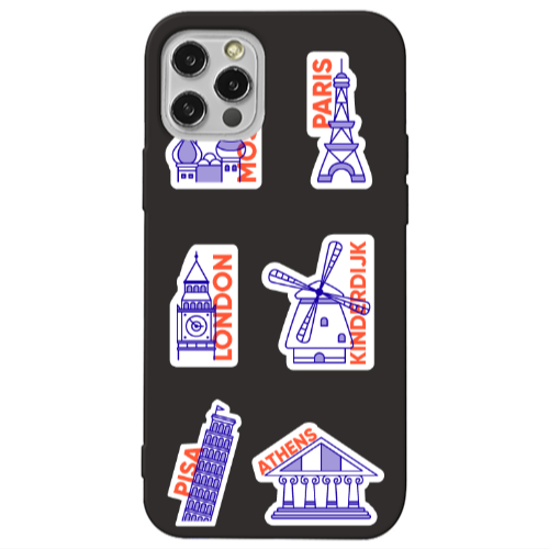 Apple iPhone 12 Pro Pisa Athens Black Colored Silicone TPU Θήκη