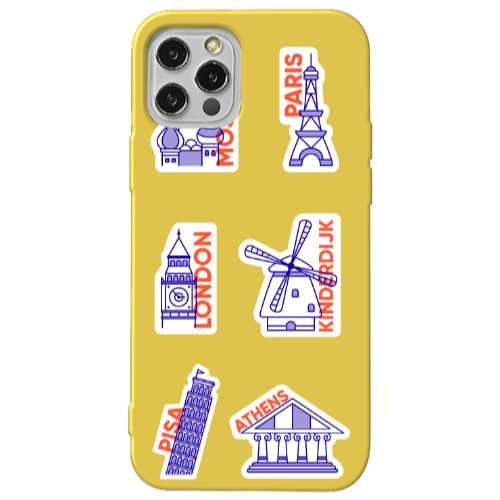 Apple iPhone 12 Pro Pisa Athens Yellow Colored Silicone TPU Θήκη