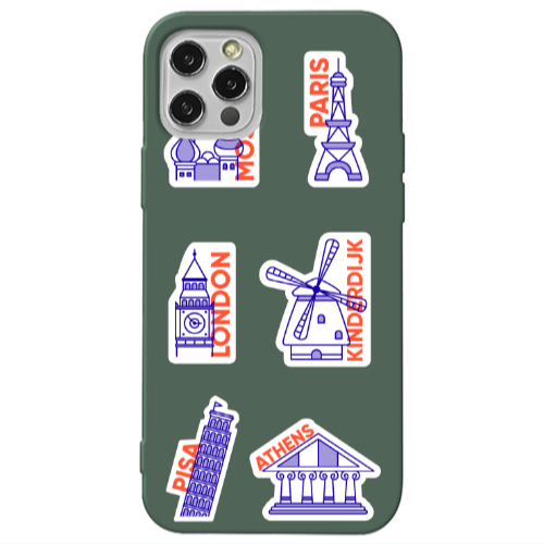 Apple iPhone 12 Pro Pisa Athens Dark Green Colored Silicone TPU Θήκη