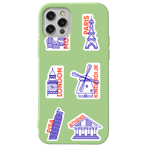 Apple iPhone 12 Pro Pisa Athens Light Green Colored Silicone TPU Θήκη
