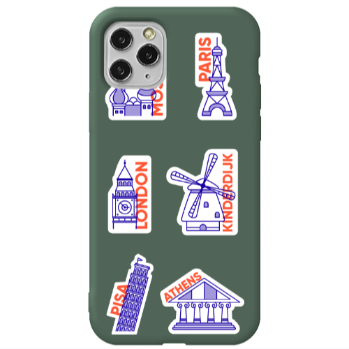 Apple iPhone 11 Pro Max Pisa Athens Dark Green Colored Silicone TPU Θήκη