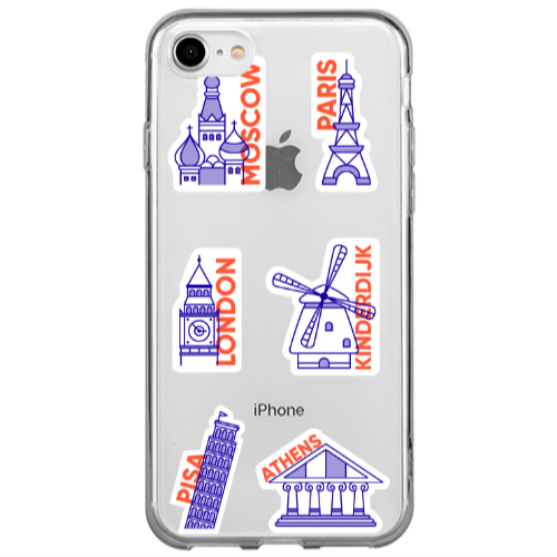 Apple iPhone 7 Pisa Athens Transparent Silicone TPU Θήκη