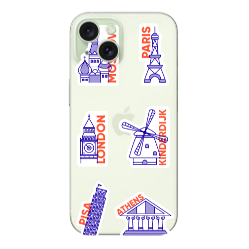 Apple iPhone 15 Pisa Athens Transparent Silicone TPU Θήκη