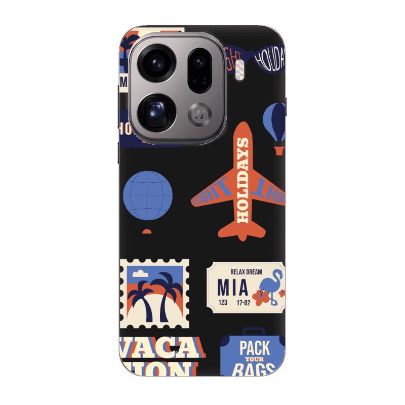 Oppo Find X9 Pro Vacation Black Colored Silicone TPU Θήκη
