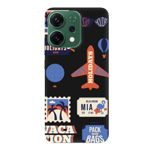 Oppo RENO 14 Vacation Black Colored Silicone TPU Θήκη