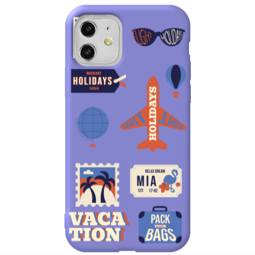 Apple iPhone 11  Vacation Purple Colored Silicone TPU Θήκη
