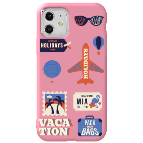 Apple iPhone 11  Vacation Pink Colored Silicone TPU Θήκη