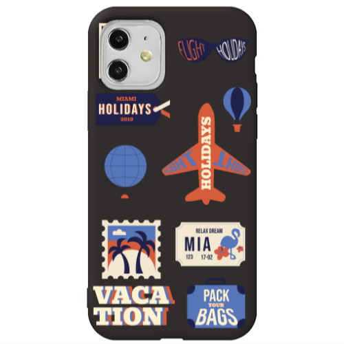 Apple iPhone 11  Vacation Black Colored Silicone TPU Θήκη