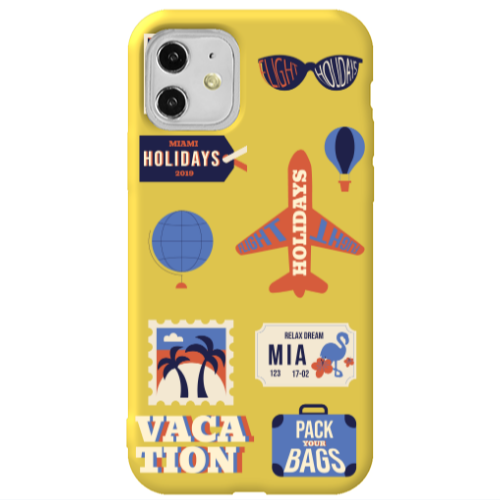 Apple iPhone 11  Vacation Yellow Colored Silicone TPU Θήκη