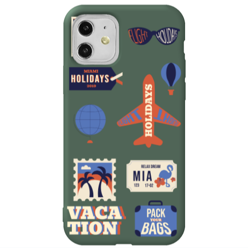 Apple iPhone 11  Vacation Dark Green Colored Silicone TPU Θήκη