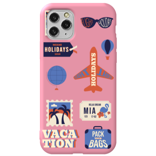 Apple iPhone 11 Pro Vacation Pink Colored Silicone TPU Θήκη