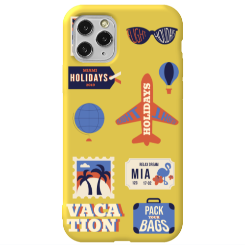Apple iPhone 11 Pro Vacation Yellow Colored Silicone TPU Θήκη