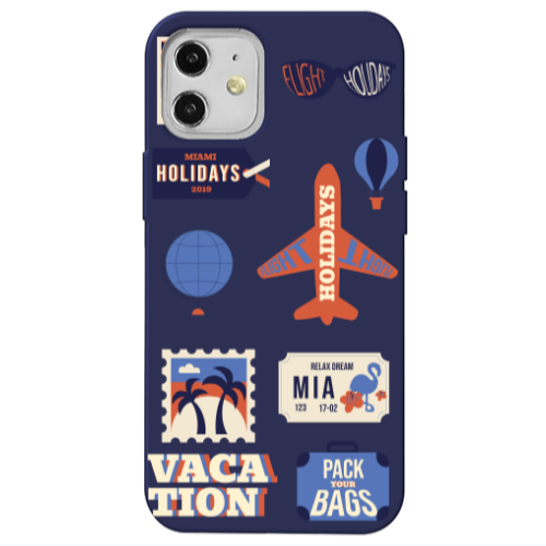 Apple iPhone 12 Vacation Dark blue Colored Silicone TPU Θήκη