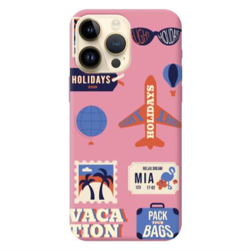 Apple iPhone 13 Pro Max Vacation Pink Colored Silicone TPU Θήκη