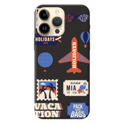 Apple iPhone 13 Pro Max Vacation Black Colored Silicone TPU Θήκη
