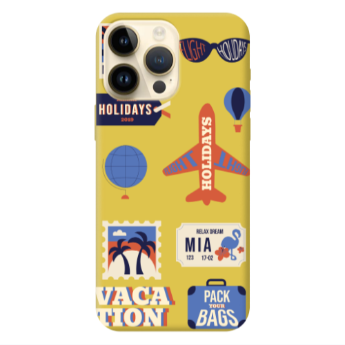 Apple iPhone 13 Pro Max Vacation Yellow Colored Silicone TPU Θήκη