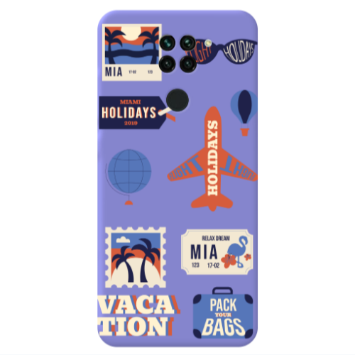 Xiaomi Redmi Note 9 Vacation Purple Colored Silicone TPU Θήκη