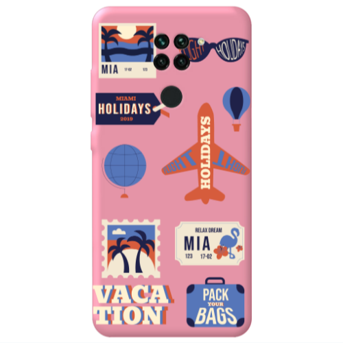 Xiaomi Redmi Note 9 Vacation Pink Colored Silicone TPU Θήκη