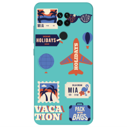 Xiaomi Redmi Note 9 Vacation Turquoise Colored Silicone TPU Θήκη
