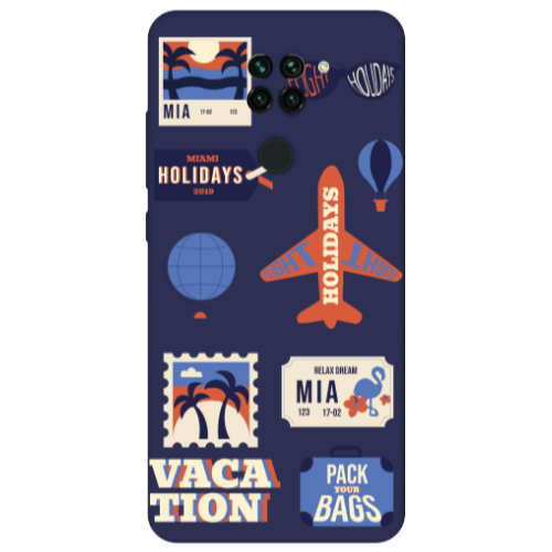 Xiaomi Redmi Note 9 Vacation Dark blue Colored Silicone TPU Θήκη