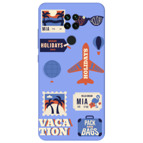 Xiaomi Redmi Note 9 Vacation Light Purple Colored Silicone TPU Θήκη