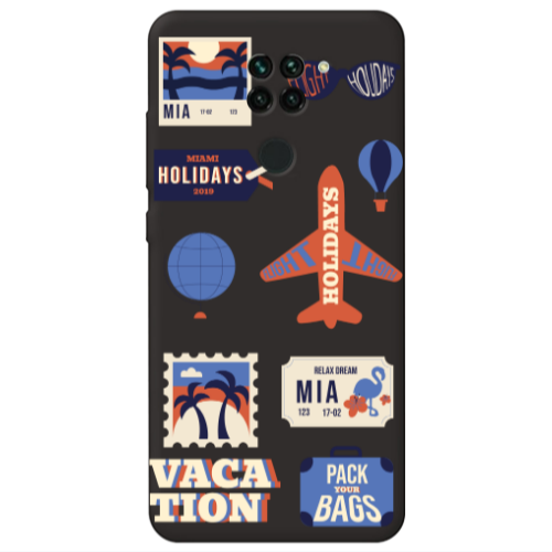 Xiaomi Redmi Note 9 Vacation Black Colored Silicone TPU Θήκη