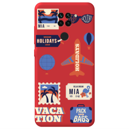 Xiaomi Redmi Note 9 Vacation Red Colored Silicone TPU Θήκη