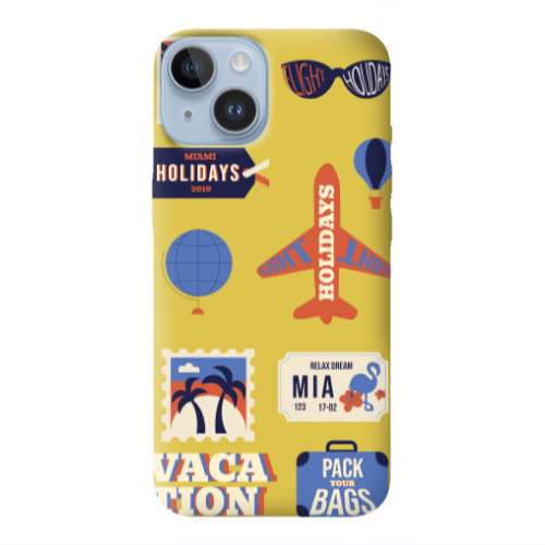 Apple iPhone 14 Plus Vacation Yellow Colored Silicone TPU Θήκη
