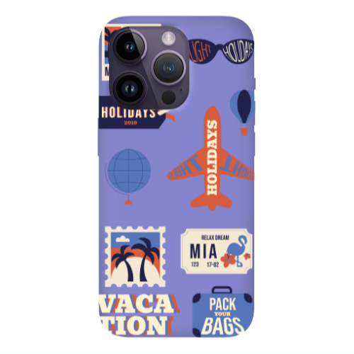 Apple iPhone 14 Pro  Vacation Purple Colored Silicone TPU Θήκη
