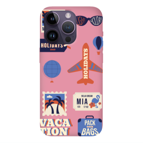 Apple iPhone 14 Pro  Vacation Pink Colored Silicone TPU Θήκη
