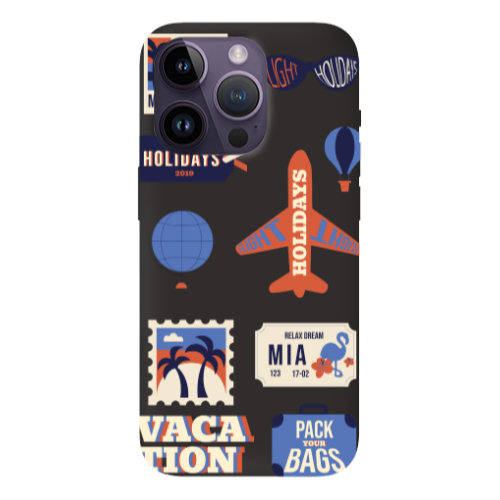 Apple iPhone 14 Pro  Vacation Black Colored Silicone TPU Θήκη