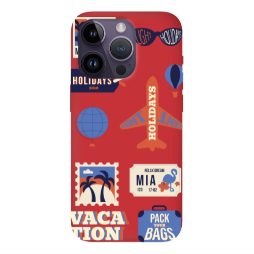 Apple iPhone 14 Pro  Vacation Red Colored Silicone TPU Θήκη