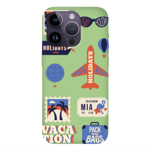 Apple iPhone 14 Pro Max Vacation Light Green Colored Silicone TPU Θήκη