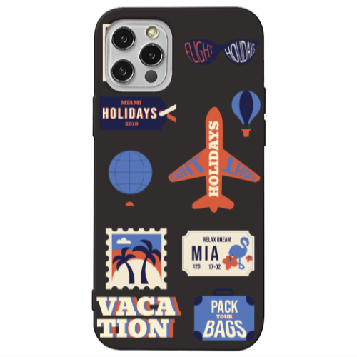 Apple iPhone 13 Pro Vacation Black Colored Silicone TPU Θήκη