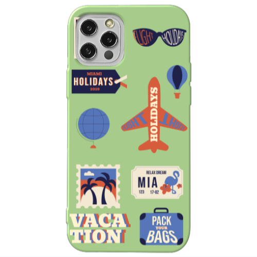 Apple iPhone 12 Pro Vacation Light Green Colored Silicone TPU Θήκη