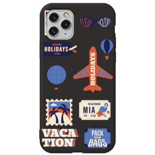 Apple iPhone 11 Pro Max Vacation Black Colored Silicone TPU Θήκη