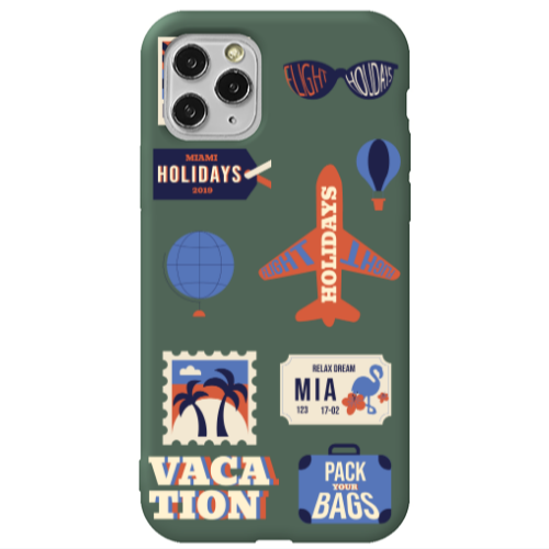 Apple iPhone 11 Pro Max Vacation Dark Green Colored Silicone TPU Θήκη