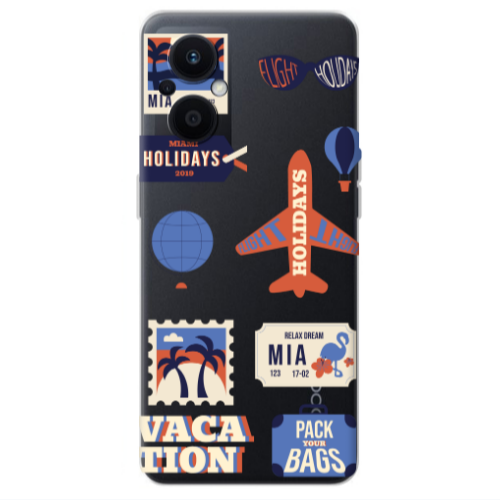 Oppo Reno 7 Lite Vacation Transparent Silicone TPU Θήκη