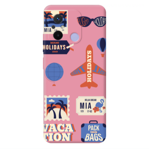Xiaomi Redmi 12C Vacation Pink Colored Silicone TPU Θήκη