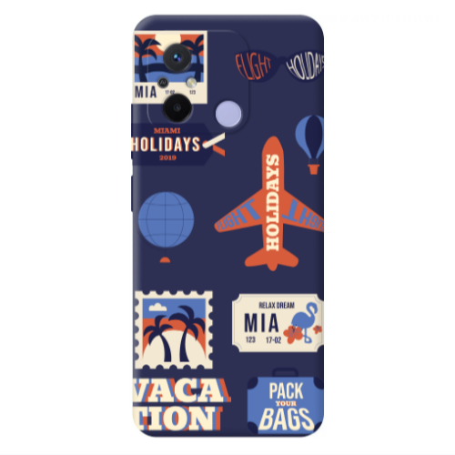 Xiaomi Redmi 12C Vacation Dark blue Colored Silicone TPU Θήκη