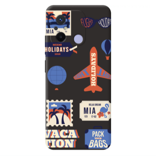 Xiaomi Redmi 12C Vacation Black Colored Silicone TPU Θήκη